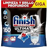 Finish Powerball Ultimate Infinity Shine, pastillas para el lavavajillas con poder quitagrasas y protección del cristal, 2 pa