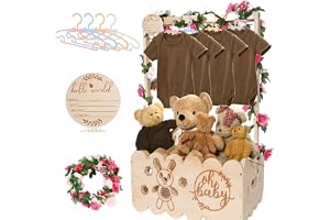 Trälåda för Babypresenter med Handtag, Förvaringslåda för Baby