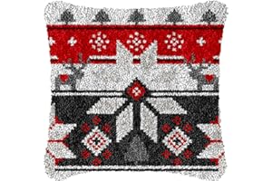 TSHIGO 42×42CM création de Tapis et Canvas,Kit Tapis Point Noué à Faire,Latch Hook Kit de Tapisserie,avec Crochet à Loquet Bricolage,Tapis Noué à Nouer Soi-Même Kits