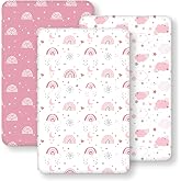 Fiemol Fitted Sheets Mini Cot 83 x 50 cm, Set of 3 Sheets for Baby Mini Cot Next to Me, with Elastic Corners, Ultra Soft and