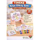 TİNEKE Ke&ccedil;e'den 10 Adet El İşi Dikiş Kiti Desenli Kolay ve Eğlenceli Hobi Eğitici &Ouml;ğretici