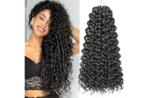 Mscat 8 Packs GoGo Curl Crochet Hair 18 Inch Water Wave Curly Crochet Hair for Women Ocean Wave Crochet Hair Synthetic Deep Wave Beach Curl Crochet Hair Extensions