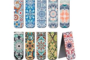 Magnetisch Lesezeichen AOBETAK 10 Stück Bohemian Magnetlesezeichen Magnetisches Seite Markierungen Clip für Herren, Damen, Erwachsene, Mädchen, Jungen, Schreibwaren, Buch, Lesen, Magnet Bookmark Set