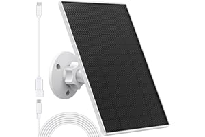 SANKABA Solar Panel Charger Compatible with Eufycam 3/3C/2C/2C Pro/E40/E20/2/2 Pro/E/L20/L40/Solo/SoloCam Spotlight, 5W Solar Panel for Eufy Camera, Micro USB & USB-C Port, 9.8ft Cable, P65 Waterproof