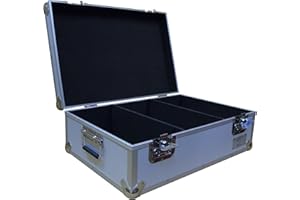 NEO MEDIA 7" Vinyl Record Aluminium DJ Flight Carry Case in Silver Holds 500 Vinyl Records Tough Strong Box