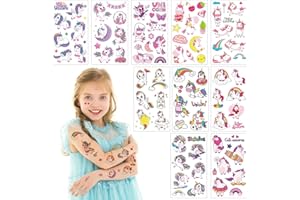 YXBWM 10 Pcs Unicorn Tattoo Stickers, Temporary Tattoo Stickers for Children, Mystical Unicorn & Rainbow Water Transfer Stickers, Waterproof and Long-Lasting, Gifts for Boys and Girls (unicorn)