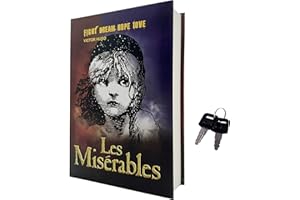 FUNVALLEY SURPERFECT Book Safe, Real Paper Diversion Safe with Key Lock, Hollow Hidden Compartment, for Jewelry, Money and Cash (Les Miserables,Key lock)