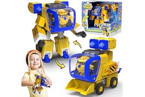 Super Wings Donnie Transforming Supercharged & Mini Magnetic Super Pet Donnie Transformer Toys for 3+ Year Old Boys Girls, Yellow
