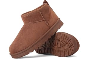 INNERSECT CO Women’s Suede-Effect Ankle Boots, Warm Fleece-Lined Slip-On Winter Booties with Cushioned Insole and Non-Slip Sole