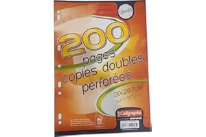 Clairefontaine 9223C - Packung mit 100 Blatt Kanzleibögen Calligraphe DIN A4 21x29,7 cm, französische Lineatur, 90g, gelocht, ideal für Ordner 32x26 cm, Weiß, 1 Pack