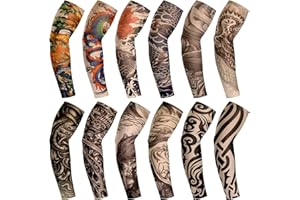 BBTO 12 Stück Tattoo Ärmel Set Gefälschte Sonnencreme Armlinge