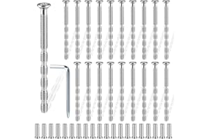 DesertBoy 20 Set Verbindung Schrauben Hülsen, M4 Türgriff Schrauben, Hülsenschrauben, Metall Verbindungshülse Schrauben, mit Innensechskantschlüssel, für Türgriffe Schubladen Schrank