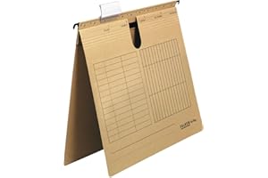 Falken UniReg skoroszyt zawieszkowy opakowanie 25 szt. tekturowy A4 z plastikową fiszką do opisu brązowy do kartoteki do biur i urzędów Wyprodukowano w Niemczech Certyfikat Błękitny Anioł