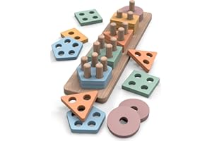 Tosekry Juguetes Montessori de Madera para Clasificar Formas y Colores, Regalo de Cumpleaños para Bebes y Niños de 6 Meses a 3 Años