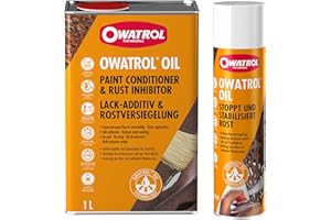 OWATROL | OIL Set Rostschutzlack 1 L + Spray 300 ml | Farblos & tiefenwirksam | Stoppt Rost & schützt Oberflächen aus Metall Kunststoff Glas & Holz dauerhaft