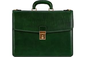 Time Resistance Maletín Portadocumentos para Mujer y Hombre de Cuero - Bolso de Piel Bandolera Maletines Mensajero