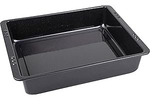 C|H|G CHG SET 350-56 XXL - Rostiera smaltata, protezione dalle perdite grazie ai bordi extra profondi (7,0 cm), 6,5 litri, colore: Nero screziato