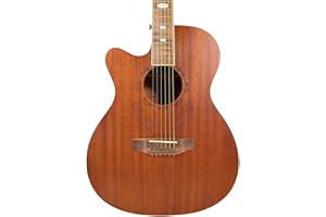 Lindo - Chitarra elettroacustica per mancini con sintonizzatore preamplificatore EQ - Sapele | include custodia imbottita