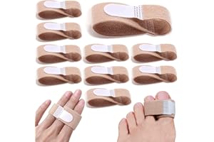 XINJIEDA Toe Tapes Toe Separator for Overlapping Toe, Hammer Toe Straightener Fabric Toe Splint Broken Toe Wraps, Toe Cushioned Bandages for Correcting Hammer Toes, Broken Toes, Crooked Toes (10, L)