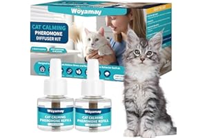 Woyamay Cat Calming Plug-in Refiils for Cats, 2 Pack Pheromone Diffuser Refiils for cat stress relief & cat anxiety relief, 2 Month Supply, Anti Stress for Cats Lasts Up To 60 Days