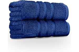 GC GAVENO CAVAILIA Pack of 2, 550 GSM Hand Towels For Bathroom, Egyptian Cotton Towel Bale For Spa & Guest Gym Towels Set, Absorbent & Washable Bathroom Towels, Electric Blue