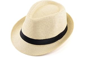 CHIC DIARY Panama Summer Fedora Trilby Straw Sun Hats for Men Women Beach Hat Classic