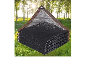 SDAFDPro Malla Sombreadora Sun Net de 4 Pines,Negro Bloqueador Solar de Malla Resistente a los Rayos UV, para Estanque, Red para jardín o Planta,Tasa de sombreado 55%,3x4m