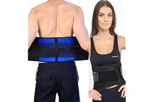 BODY AND BASE FitMad Adjustable Neoprene Double Pull Lumbar Support Lower Back Belt Brace - Back Pain/Slipped Disc Pain Relief - Large (32-36 inches)