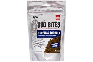 Fluval Bug Bites fiskmat, med insektlarver, för tropiska fisk, långsamt sjunkande granulat 1,4–2,0 mm, 125 g