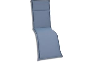 GO-DE Textil Bequeme und attraktive Polsterauflagen für Hochlehner-, Mittellehner- und Niederlehner-Gartenstühle, Sitzkissen (Einzelset, Uni Blau, Relaxauflage)