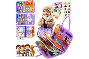 Zensviva Busy Board Montessori Sirenas 20 en 1 – Libro Sensorial Bebé 1 Año – Juguete Educativo sin Pantallas para Viaje – Motricidad Fina y Autonomía Infantil – Regalo Niñas 1-6 Años