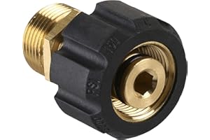 M MINGLE Pressure Washer Adapter, Metric M22 15mm Female Thread to M22 14mm Male Fitting, 4500 PSI