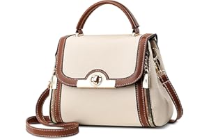 SODOLLEE Bolso Mujer Moda Bolso de Mano Bolso Bandolera Elegante Cuero PU Bolso de Hombro con Asa Superior para Trabajar Citas Uso Diario Blanco