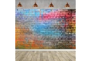 HNMDMYI 3x2.4m Foto Hintergrund Backsteinmauer Bunte Backstein Fotografie Hintergrund Baby Shower Geburtstag Party Hochzeit Graduierung Home Dekorationen Banner Fotowand Fotobox Fotostudio Requisiten
