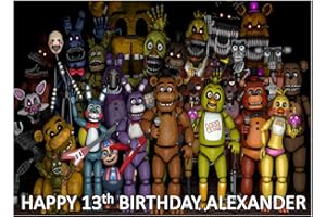 TOPPRINTEDTOPPERS Five Nights at Freddy's Cake - Decoración comestible para glaseado o oblea (tamaño A4, 26,7 x 20,3 cm)