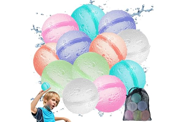 Mecctuck 12 stycken vattenbomber, återanvändbara, färgglada, vattenpolo barn, vattenbomber, ballonger, vattenpolo liten för p