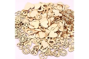 ZesNice Holzherzen zum Basteln, Holzscheiben Hochzeit Deko, 550 Stücke Streudeko Hochzeit Holz Herzen zum Gästebuch Klein Holzdeko Hochzeit Deko Tischdeko Beschriften 1cm 2cm 3cm 4cm