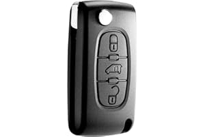 Jongo® CE0536 - Coque de Clé 3 Boutons pour Utilitaires Peugeot Expert/Partner, Citroën Jumpy, Fiat Scudo, Toyota ProAce | Remplacement Boitier Complet | Lame et Goupille Incluses