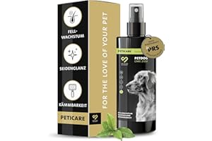 Peticare Pet Dog Care 2102 Grooming Spray for Dogs | Provides Fur Growth, Silky Shine, Combability | Dirt Repellent, Moisturises | Unique PRS® System for Long Effect