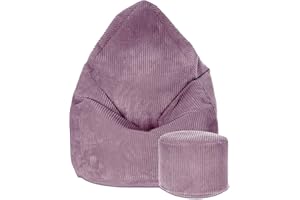 ‎DREAMROOTS DreamRoots Sitzsack Cord Kinder Sitzsäcke Mädchen Jungen 70x70x105cm - Sitzsack mit Füllung, Hocker, Lehne und Bezug - Bean Bag Chair - Sitzkissen Boden - Chill Sack