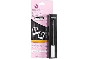 FABZ BEAUTY Grey Hair Root Cover Up Mascara | Instant Dark Brown Touch up Wand for Men & Women, Quick Concealer Brush to Hide Grey Roots, Easy Temporary Hair Colour Solution (Natural Black)