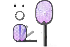 YISSVIC Electric Fly Swatter Foldable Fly Zapper Killer 4000V Mosquito Bug Zapper Racket 1800mAh Rechargeable with USB-C Cabl