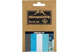 ‎DECOPATCH Decopatch Décopatch DP008O Packung Décopocket mit 5 Papierbogen (30 x 40 cm) (gefaltet, 13 x 9,5 cm, praktisch zum Transportieren und einfach zum Verwenden) 1 Pack farbig sortiert