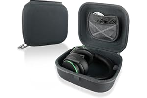 Pokrowiec na słuchawki Linkidea kompatybilny z Skullcandy SLYR Pro, Sony PS5, Turtle Beach Ear Force Gaming Słuchawki Ochronna twarda torba podróżna z kablem, schowek na ładowarkę (szary)