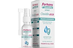 Forhans, Spray Clexidin 0,30%, Pronto Intervento ad Uso Locale con Clorexidina per Mucose Orali, Gengive, Denti e Gola, Azione Antisettica e Antibatterica, Sapore Gradevole, 50 ml