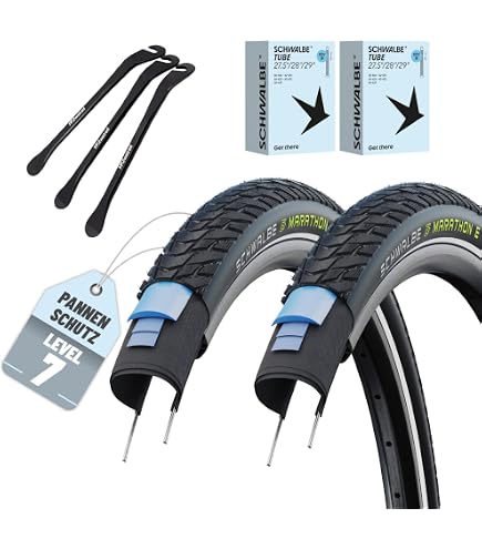 mtb reifen unplattbar 27 5 2 x Schwalbe Marathon Plus mit Reflex 57-584 (27,5 x 2.25) + 2 Schwalbe Schläuche DV19 inkl. 3 Reifenheber Sport & Freizeit Style:Complete Shifter and Bellcrank set (incl. cable and housing) KTM WILD SPEED DISC Farbe_lila
