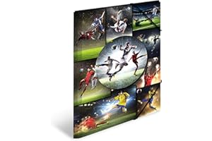 ‎HERMA HERMA 19188 Sammelmappe A3 Sport Fussball, Kinder Eckspanner-Mappe aus Kunststoff mit Innendruck & Gummizug, stabile Einschlagmappe aus Plastik für Jungen & Mädchen