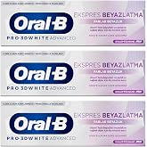 Oral-B Pro 3D White Advanced Ekspres Beyazlık Parlak Beyazlık Diş Macunu 75 ml 3l&uuml; paket