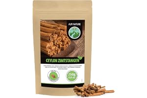 Alpi Nature Ceylon Kanelstänger 250g, Hela Kanelstänger 80mm, Kanel Stänger ca 29-31 per Påse