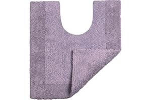 ALLURE BATH FASHIONS Allure Heavyweight Reversible Pedestal Toilet Mat, 100% Cotton, Super soft, Washable, Large Size 55cm x 55cm (Heather)